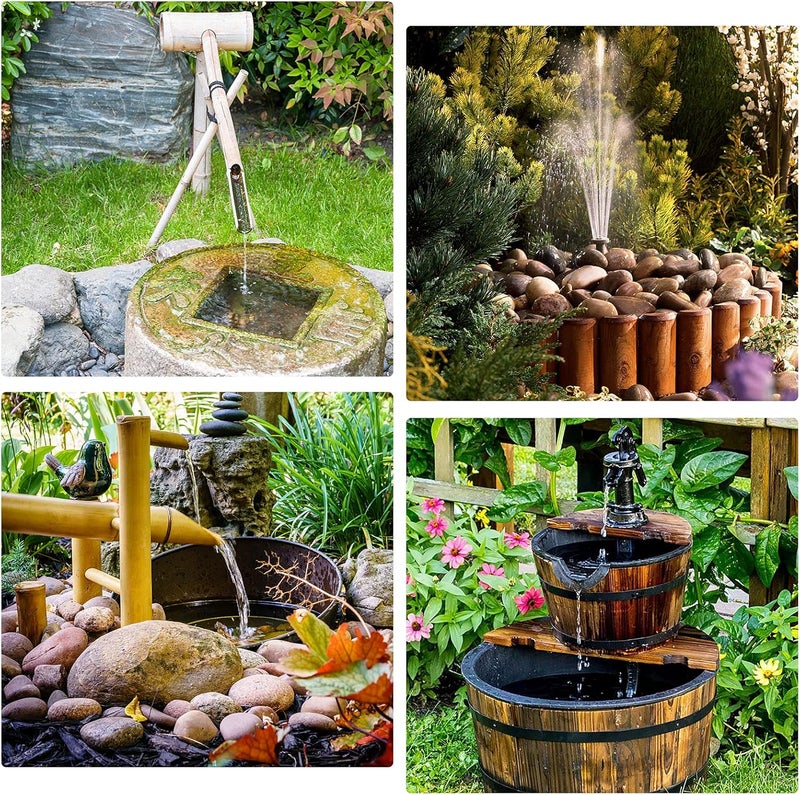 AISITIN Solar Water Pump for Water Feature Outdoor, DIY Solar Fountain Kit with 6 Nozzles and 9.8ft Power Cord, Solar Powered Water Fountain Pump for Bird Bath, Ponds, Garden, Fish Tank, 2 Packs - Image 2